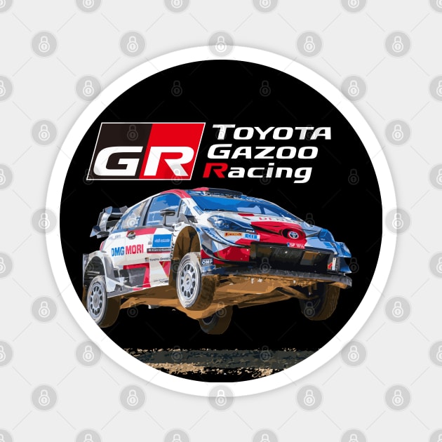 WRC TOYOTA GR YARIS - gazoo racing Sebastien Ogier Elfyn Evans Jump Magnet by cowtown_cowboy